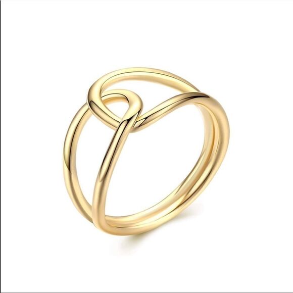 14k Gold Loop Ring - Picture 2 of 3
